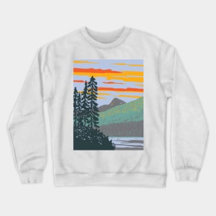 Waptus Lake in Wenatchee National Forest Washington State WPA Poster Art Crewneck Sweatshirt